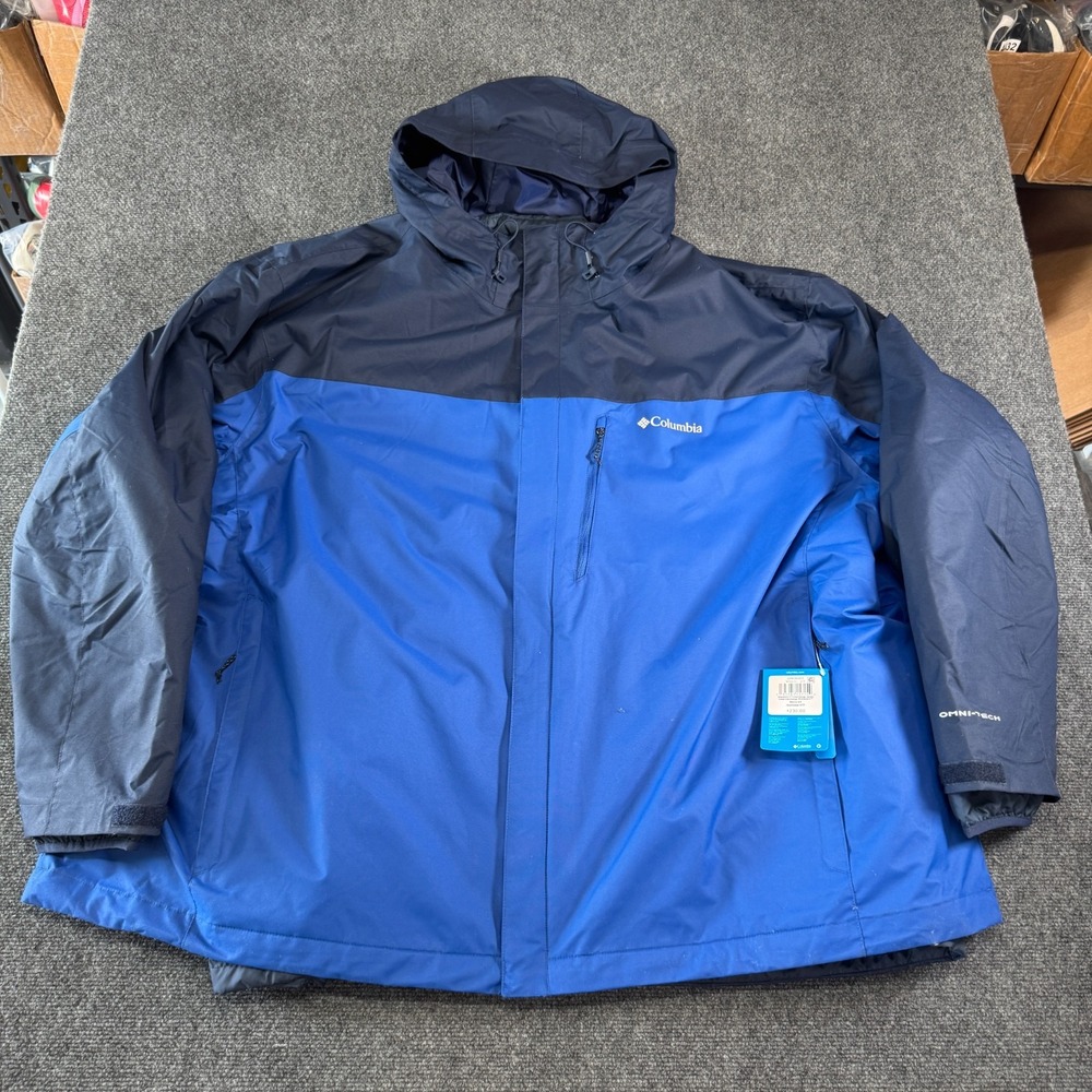 Columbia Whirlibird V Interchange Jacket Mens 6XL 3 in 1 Hooded Ski Blue NWT
